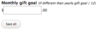 Monthly Gift Goal