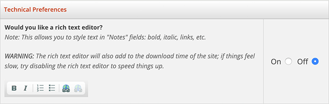Technical Preferences