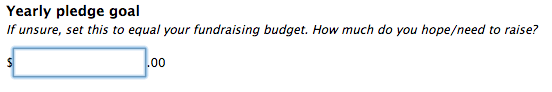 Yearly Pledge Goal
